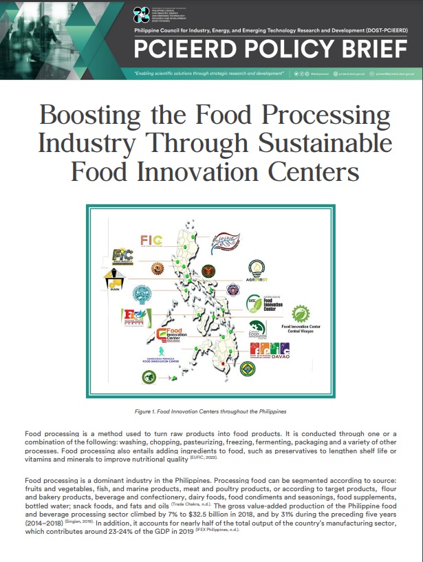 Boosting the Food Processing Through Sustainable Food Innovation Centers