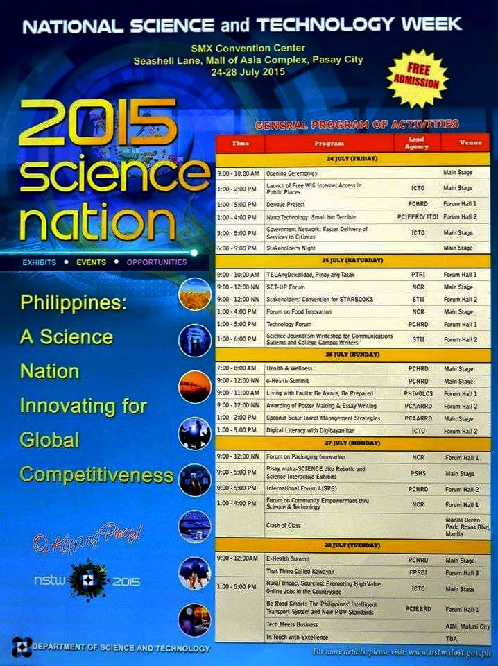 Schedule of Activities NSTW 2015